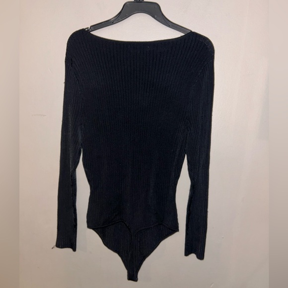 Abercrombie & Fitch Bodysuit -black ribbed long sleeve round neck - Picture 6 of 9
